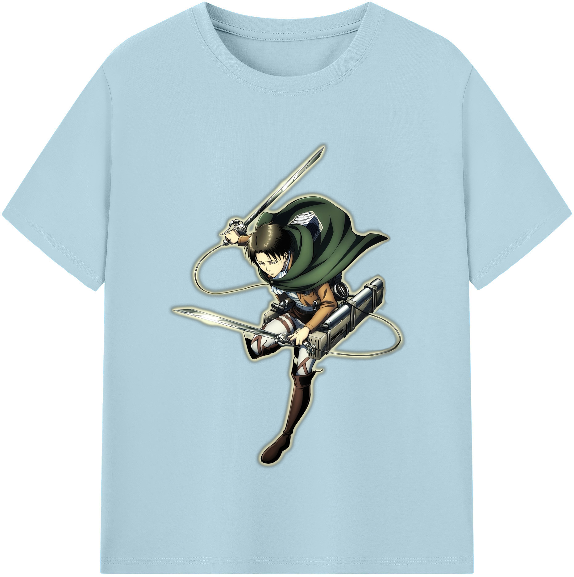 （画像用） 進撃の巨人 リヴァイ·アッカーマン Attack on Titan Levi Ackerman 綿100％半袖Tシャツ（フロントプリント）